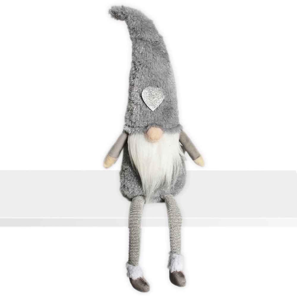 Skřítek notatý textil 32cm šedá